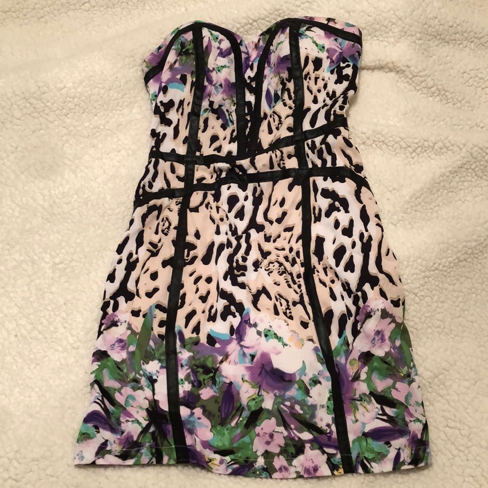 Bebe strapless dress.